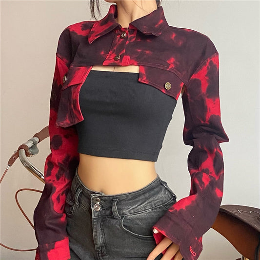 Women's Long-sleeved Coat, European And American Sweet Cool Personality Irregular Ultra-short