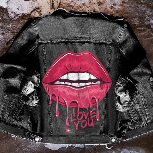 European And American Big Lips Fashion Casual Young Denim Coat