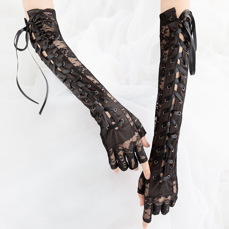 Beautiful Personality Lace Strap Gloves
